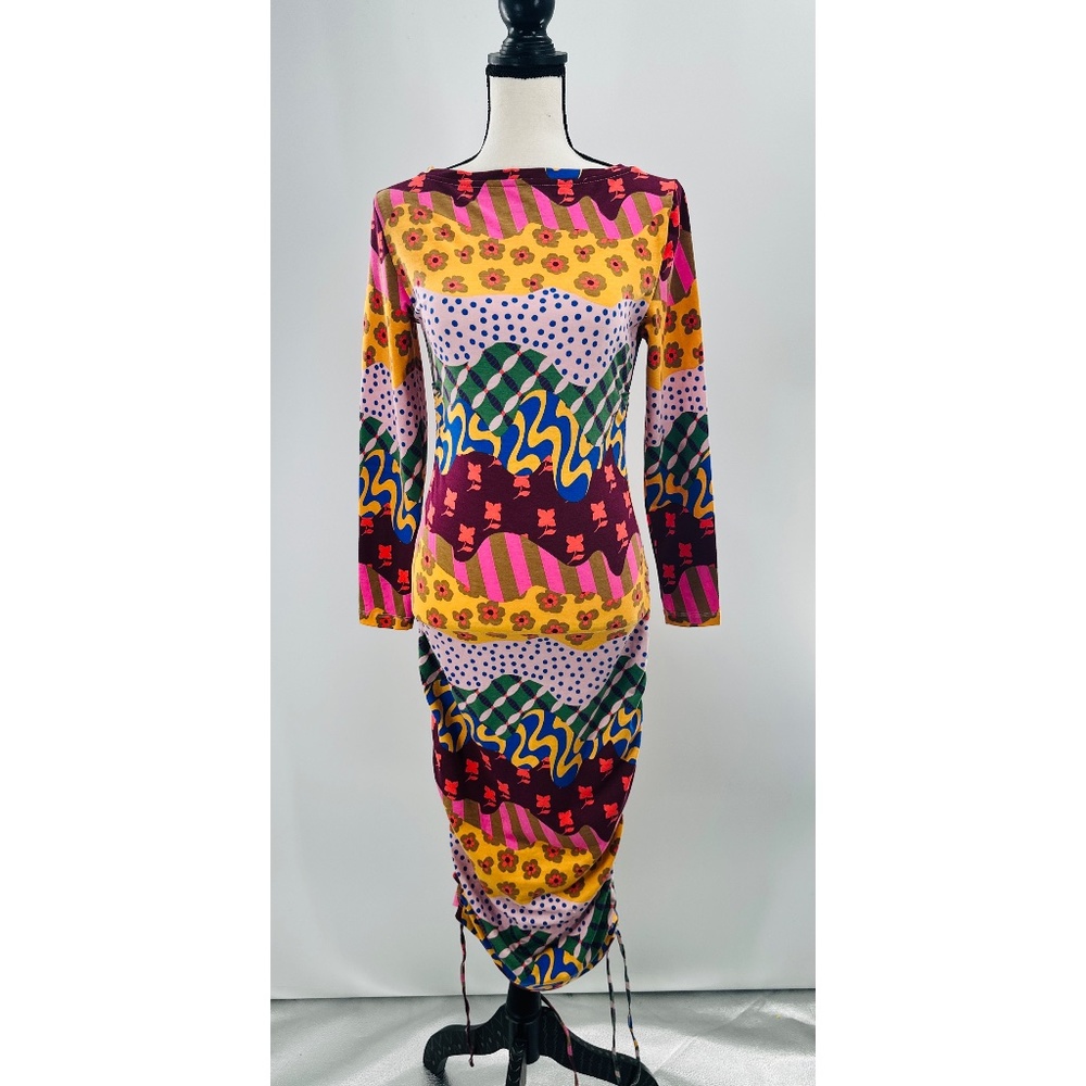 Target Latin Heritage Month Collection Ruched, Fitted, Long‎ Sleeve Dress , XS